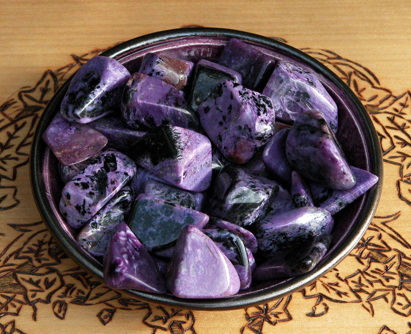 Ultra Rare Charoite Med Tumbled Gemstone . Gem Quality . Stone of Transformation