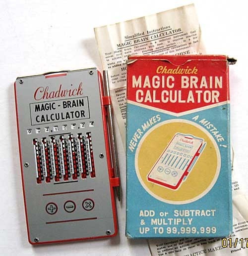 1950 Vintage Chadwick Magic Brain Calculator Gadget, Mint in Box,  Geek Office Tool
