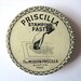 Antique 1900 Vintage Priscilla Stamping Paste Lithographed Tin w Hand Stamping a Design, Black and White