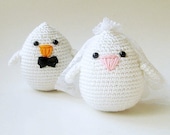 Wedding Cake topper Plush  Bride and Groom Birds valentine love