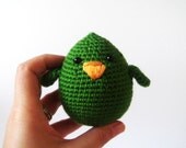 Pine Green plush bird lucky wedding favor ornament