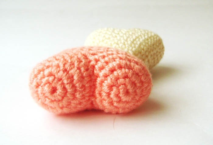 SALE Salmon and ivory crocheted heart (setof2) wedding favor or ornament