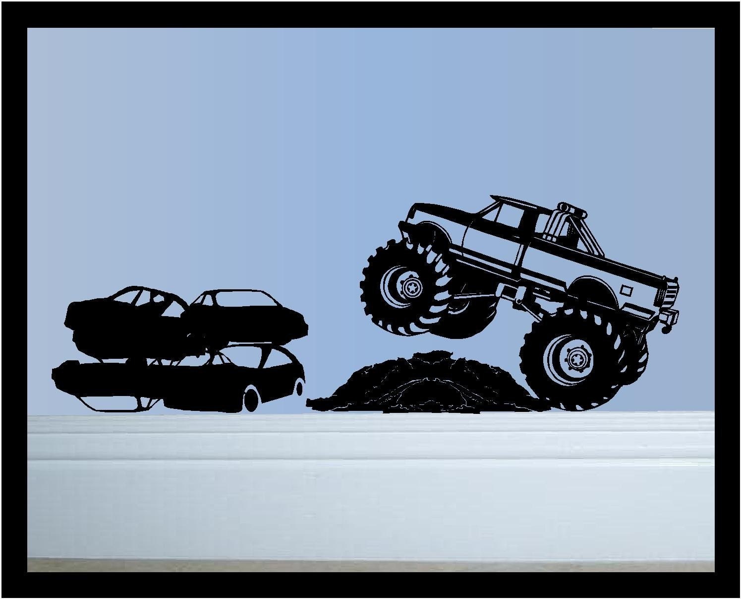 Monster Truck In Action Vinyl Decal by BubbaAndDoodle on Etsy