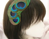 Peacock feather fascinator  (Wholesale 3 Pieces) Hera Design  fan style headdress - CHOOSE headband, hair clip, or  comb