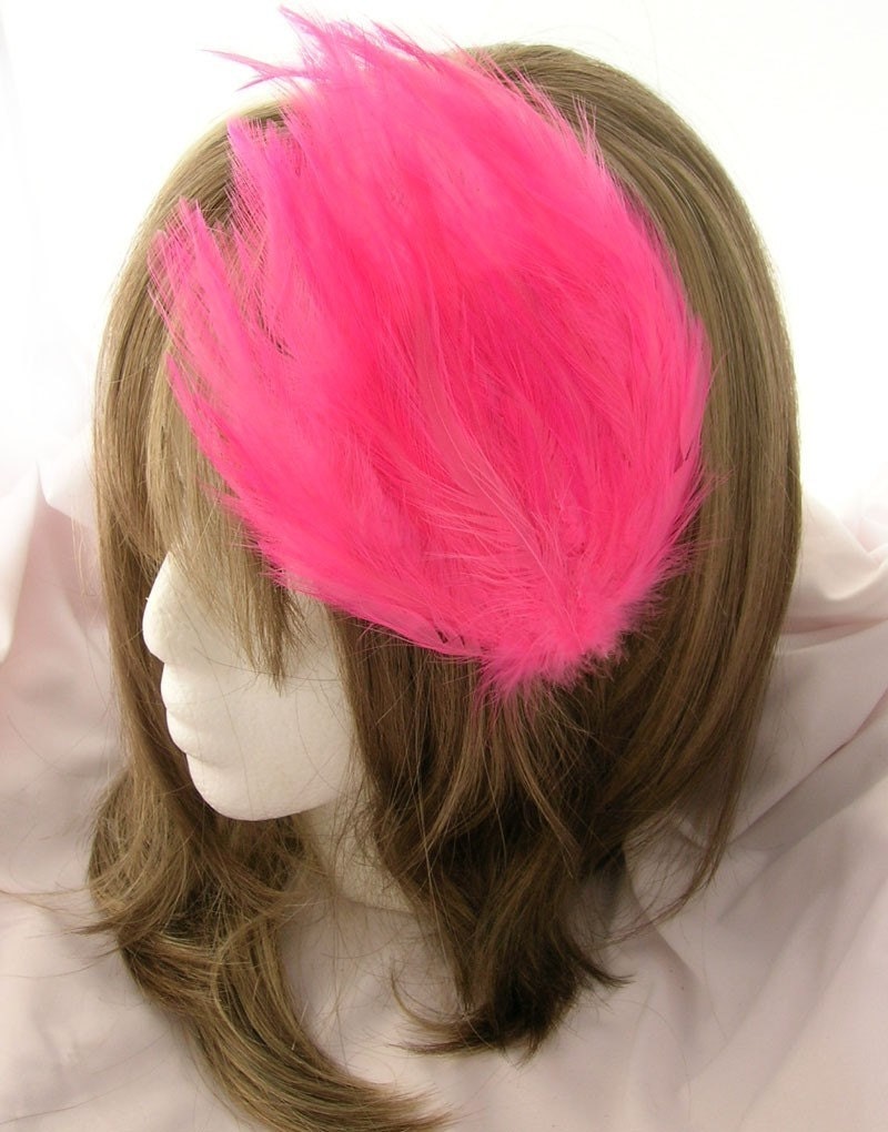 Hot Pink feather fascinators (Wholesale price) (6 Pieces) CHOOSE headband, hair clip, comb