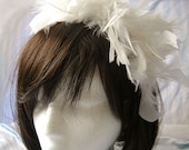 White feather headband - Wedding fascinator