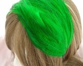 WHOLESALE - Apple green feather fascinator headband or  CHOOSE  hair clip or comb (6 Pieces)
