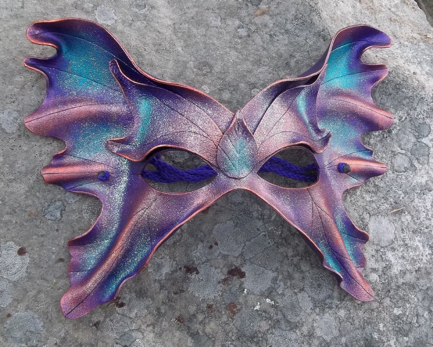 Leather Fairy mask in purple