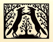 Fighting Foxes Print