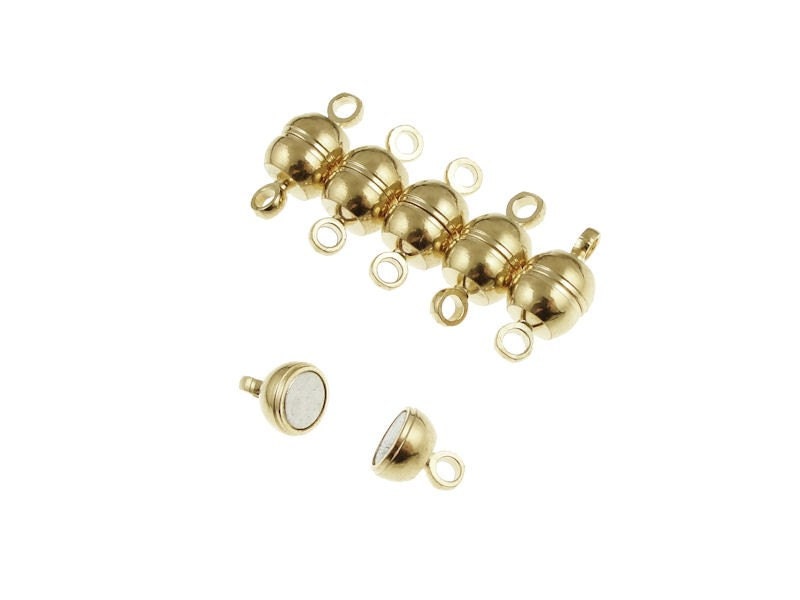 Magnetic Clasps 6 Gold Clasps Gold Plated (FS58)