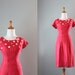 Vintage 50s Dress / 1950s Red Silk Wiggle Dress / 50s Bombshell Dress