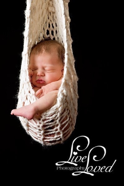 Baby Hammock Photography Prop Sling Cocoon Hanging Pod Wrap In Unisex Neutral Cream