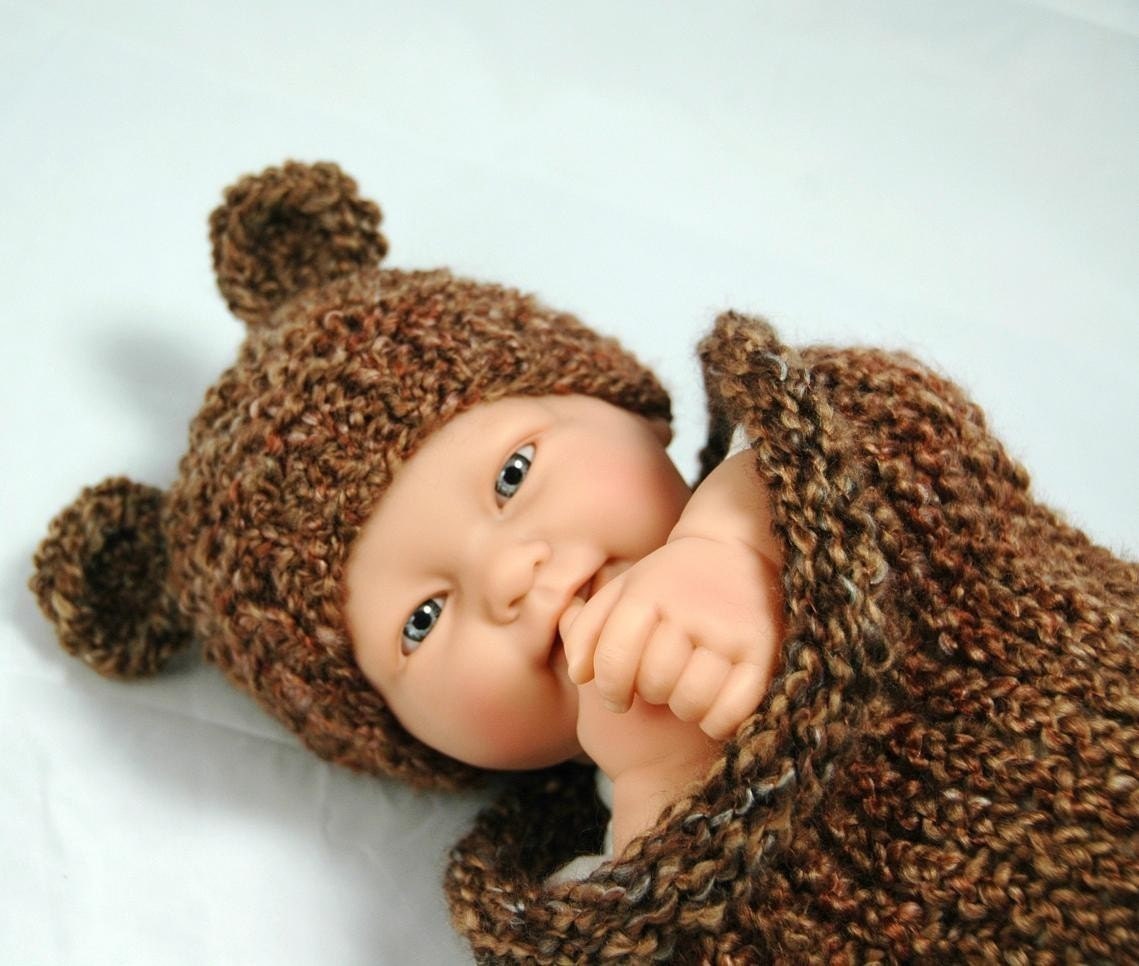 KNITTING PATTERN ONLY Infant Tiny Bear Hat