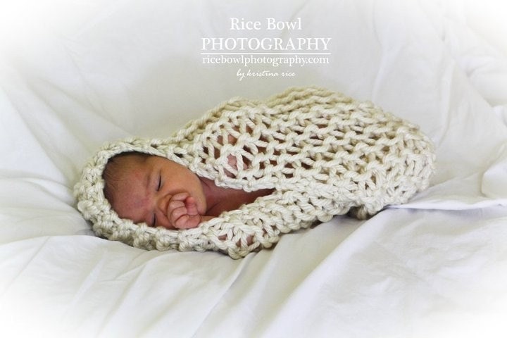 Baby Hammock Photography Prop Sling Cocoon Hanging Pod Wrap In Unisex Neutral Cream