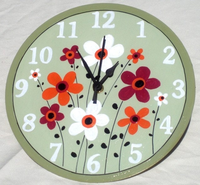 Round Hand Painted Wall Clock
