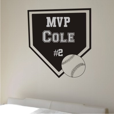 Baseball Wall Decal Home Plate - Custom Vinyl Wall Sticker