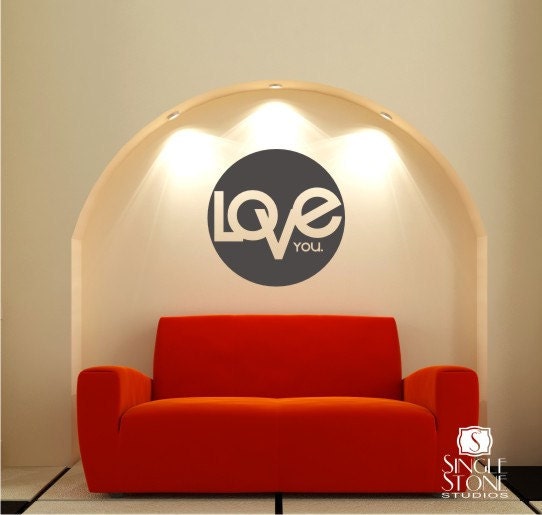 Wall Decal Quotes Love You - Vinyl Text Wall Decals