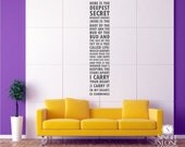 Subway Art Wall Decal Quote Text ee cummings I Carry Your Heart  - Wall Words
