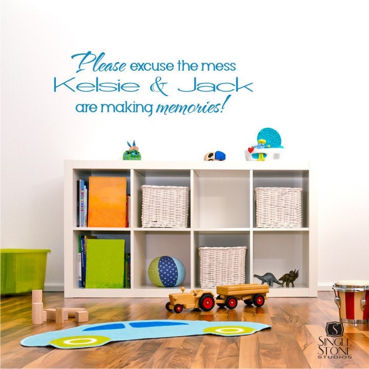 Playroom Wall Decals Please Excuse The Mess - Vinyl Wall Art