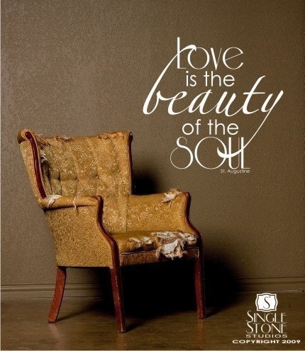 Wall Decal Quote Love Beauty Soul - Vinyl Text Wall Stickers Art Graphics