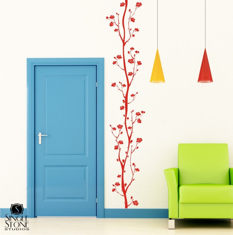 Cherry Blossom Wall Decals Pattern - Vinyl Sticker Art