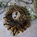 SOLD Gothic Steampunk Necklace Bronze Eye with Feathers