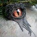 Gothic Steampunk Mink Evil Eye Pin Pendant with Autumn Splendor Eye