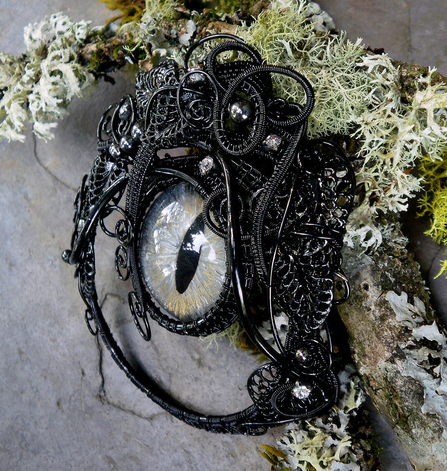 SOLD Gothic Steampunk Evil Eye Pin Brooch