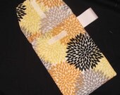 Gold Petals Diaper Clutch with a Pocket