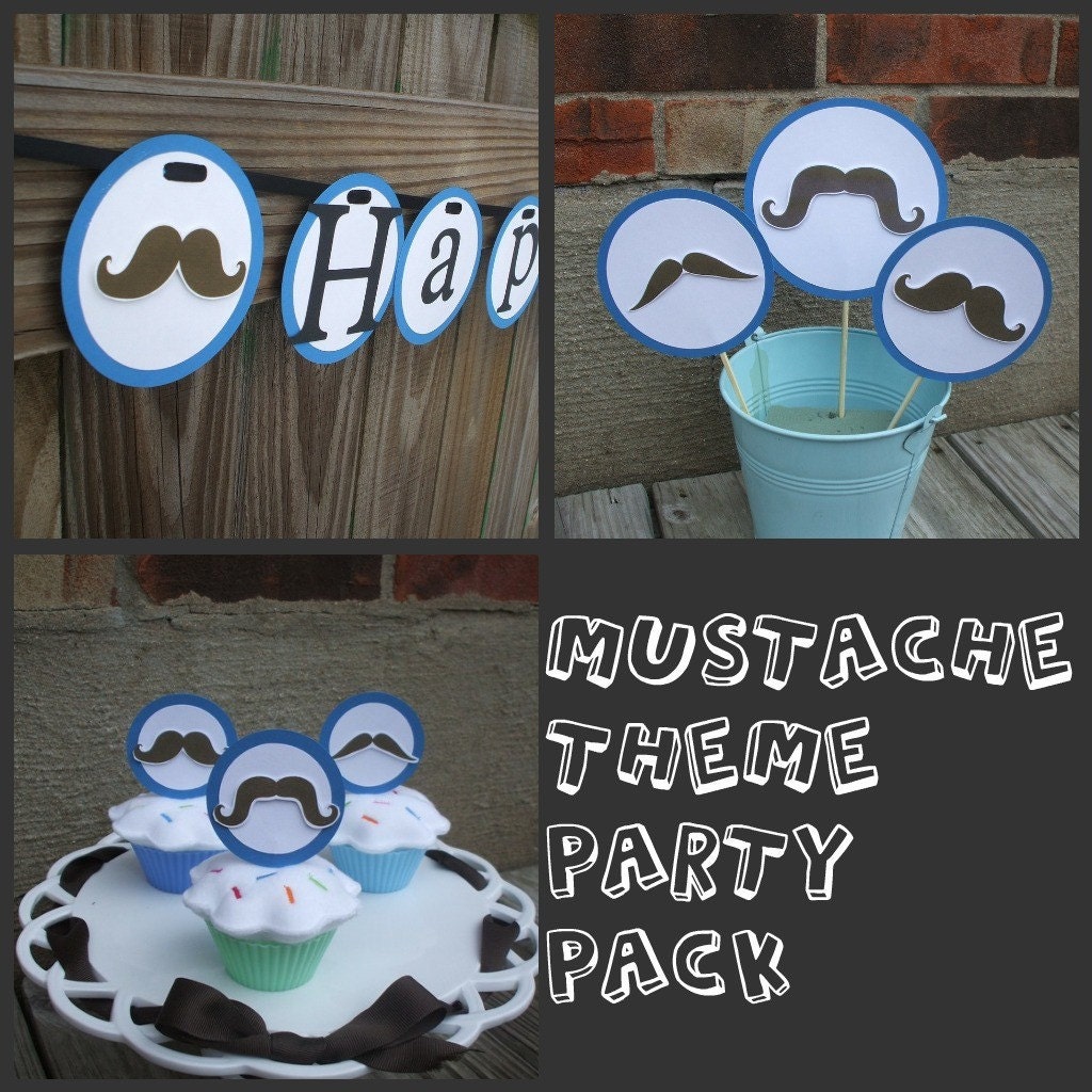 Mustache Theme Party Pack
