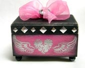 Trinket Keepsake Box Hearts on Fire in Pink