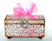 Fabulous Pink Cheetah Animal Print Trinket Keepsake box