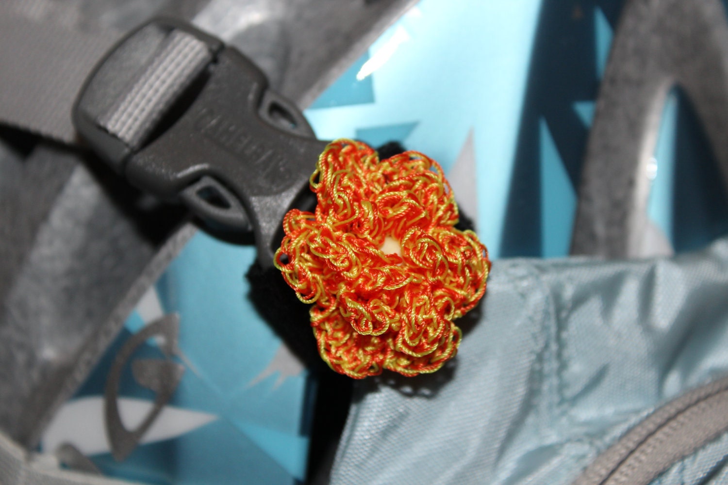 Orange and Yellow Reflective Flower Bicycle Accessory on Velcro- All sales become a donation to the American Lung Association