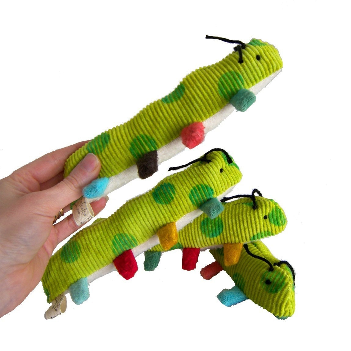 Organic Baby Inchworm Infant Rattle Color Teether