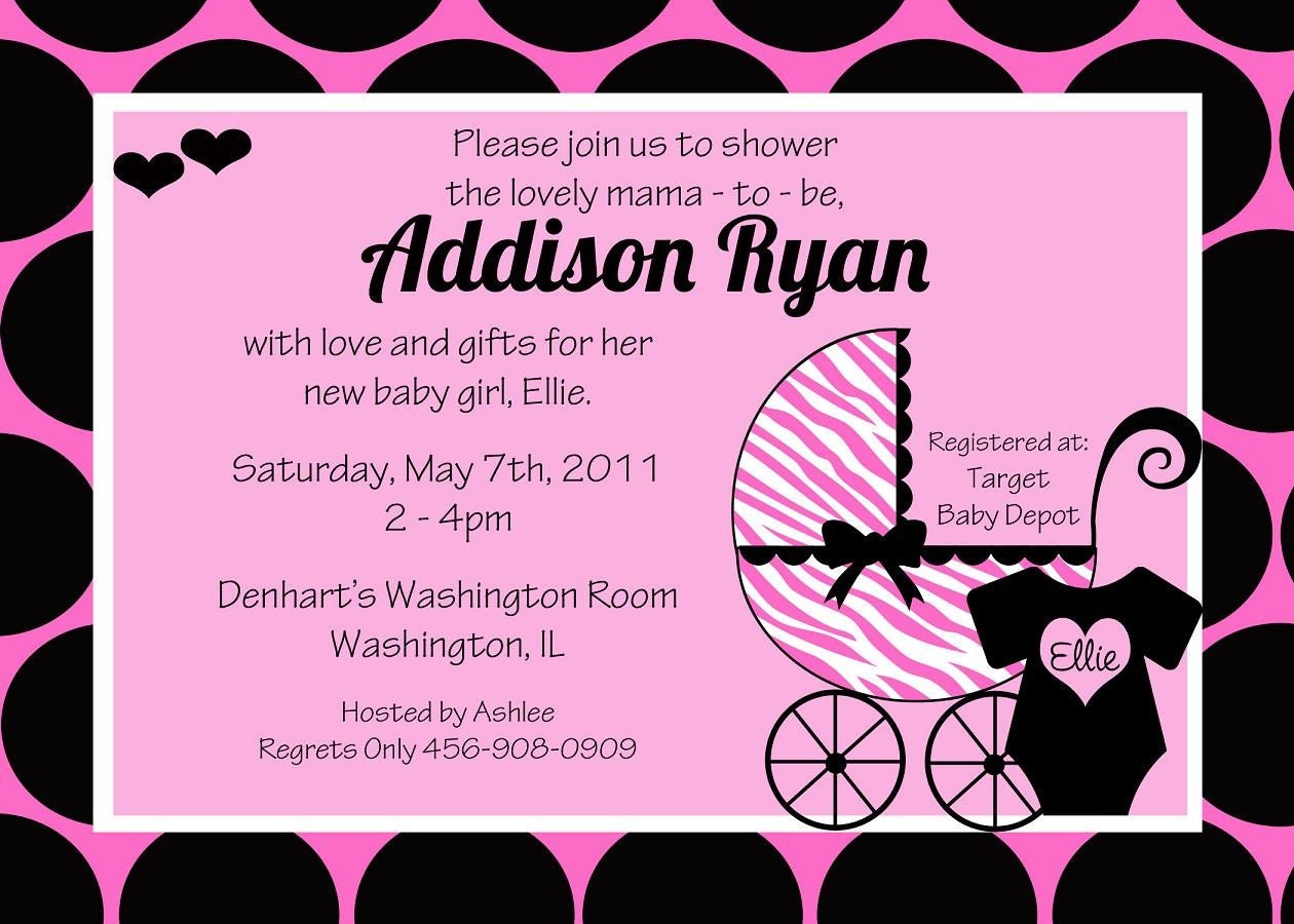 Strollin' in Style Baby Girl Shower Invitation - Customizable and Printable
