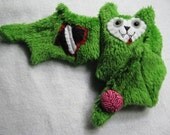 Reversable Zombie BRAINZZZ Bat Stuffed Animal, Coffee Cozy, Cup Sleeve