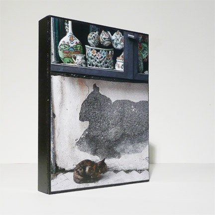 Sicilian Cat Taormina Travel photo board mounted