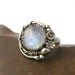 Moonstone and Sterling Silver Vine and Flower Ring