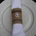Napkin Rings / Burlap Jute, Rhinestones, Set of 4