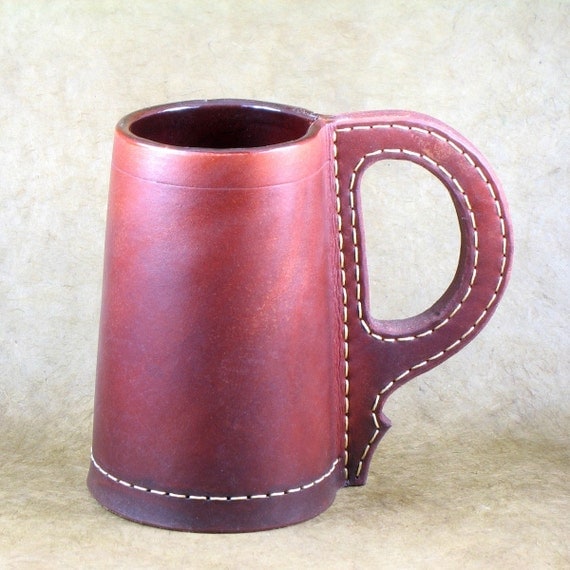 Leather English Pint Tankard Mug by hardwickleathergoods on Etsy