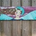 Folk Art Angel Original Painting 24" x 5 1/2" on Salvaged Wood