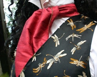 Red Dupioni Silk Cravet