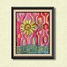 Retro Flower Watercolor Drawing