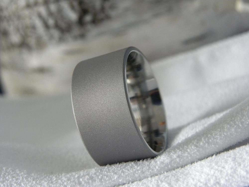 EXTRA WIDE Titanium Ring or Wedding Band Matte Sandblasted Finish
