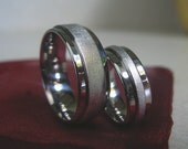 Titanium Wedding Ring SET Frosted Polished Matching Bands Non Traditional