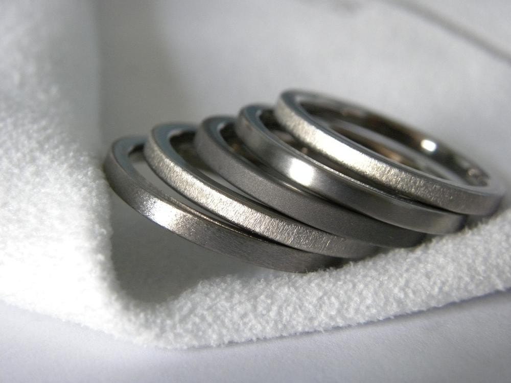 Titanium 2mm Ring SET Flat Stacker Bands Buy 4 Get 1 FREE