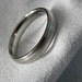 Titanium White Gold Pinstripe Ring or Wedding Band Satin Finish
