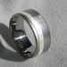 Titanium Wide Offset Silver Inlay or Wedding Band