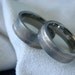 Titanium Rose Gold Ring SET or Matching Wedding Bands Frosted Finish