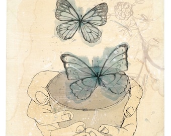 Bowl of Butterflies art print